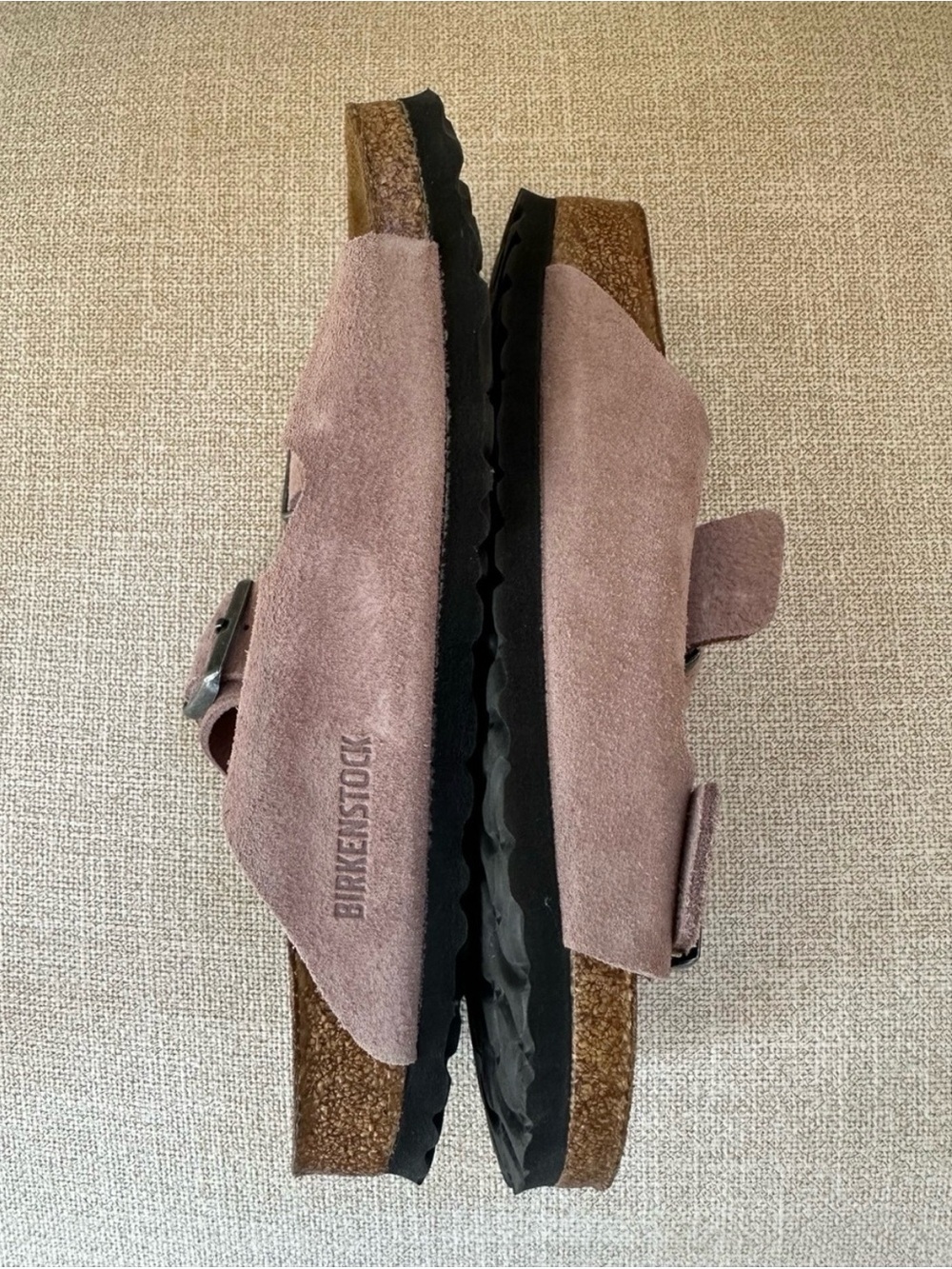 Never worn Pink Suede Arizona Birkenstocks Size 8 - Picture 4 of 4
